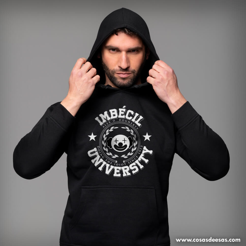 Imbécil University Hoodie de hombre