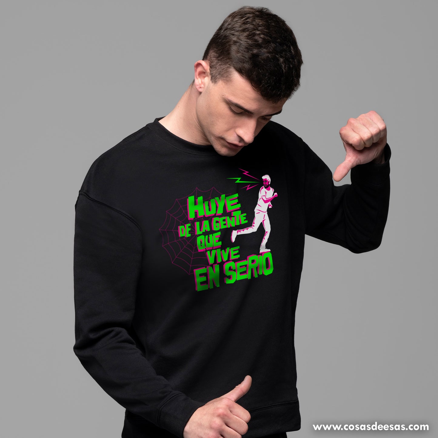 Huye de la gente que vive en serio Sudadera hombre