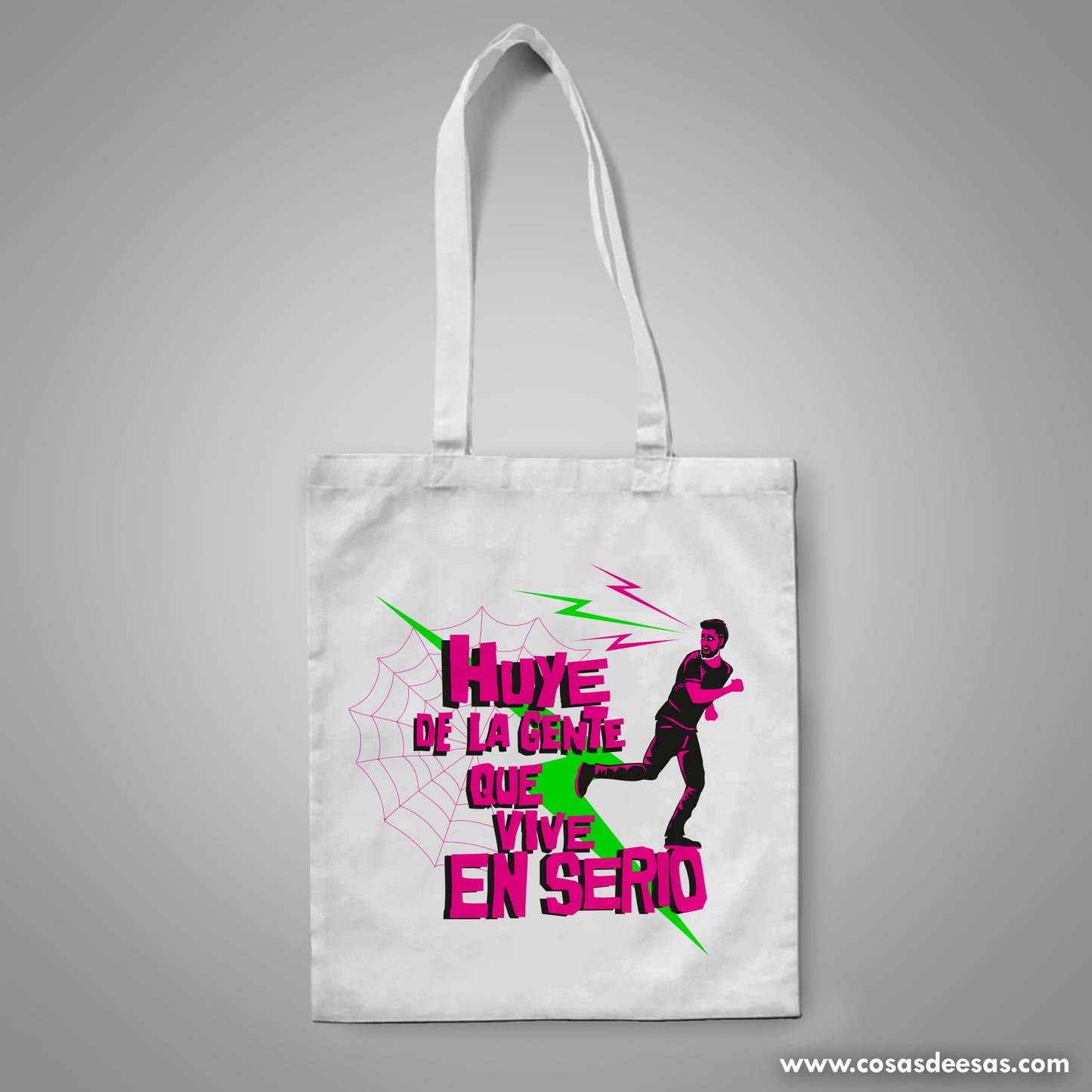 Huye de la gente que vive en serio Tote Bag