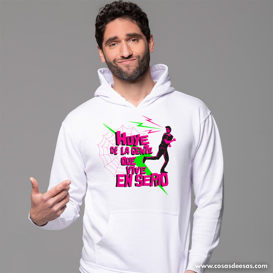 Huye de la gente que vive en serio Hoodie de hombre
